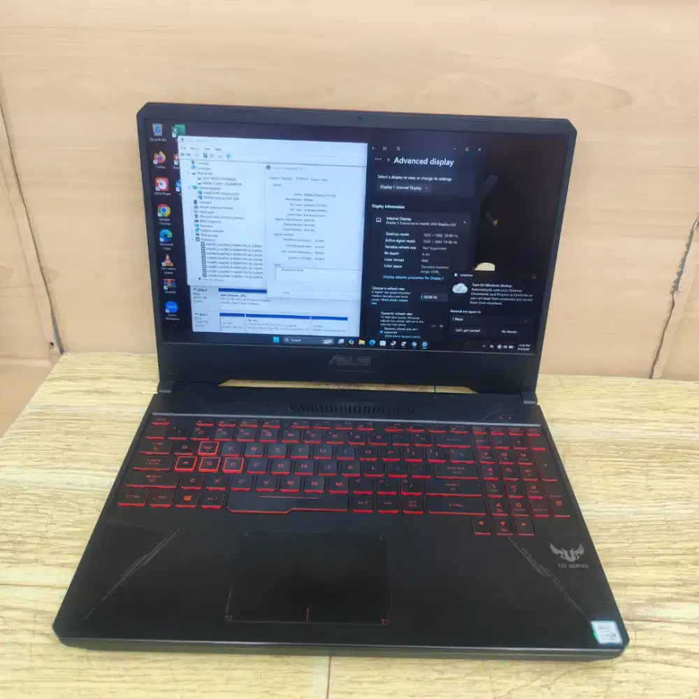 Asus Tuf Gm Fx505GD Core i5-8300H Ram 8GB Ssd 128GB Hdd 1TB GTX 1050