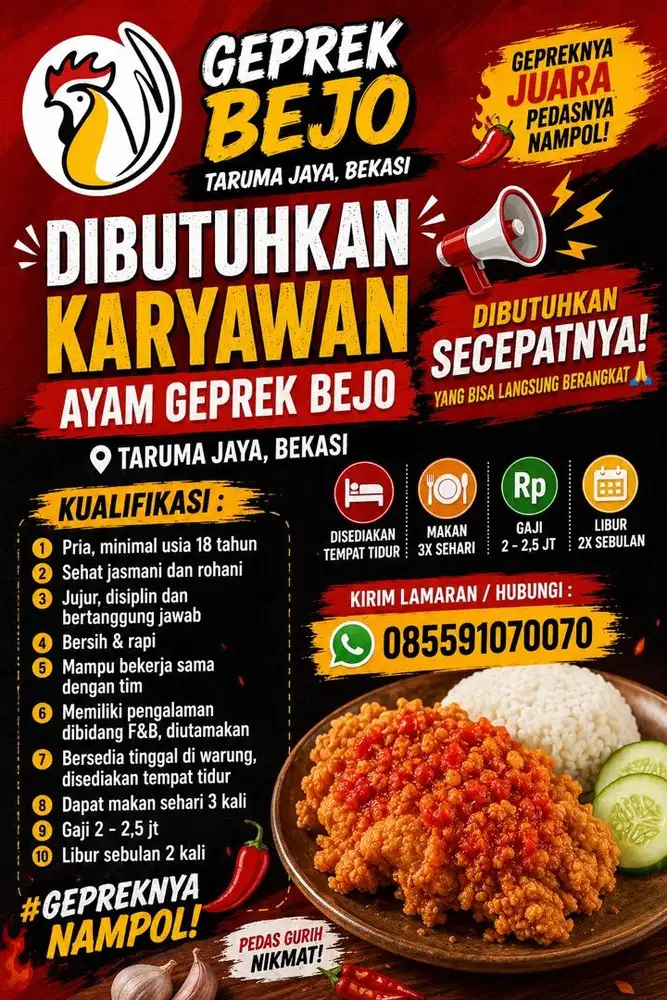 LOWONGAN KERJA GEPREK BEJO