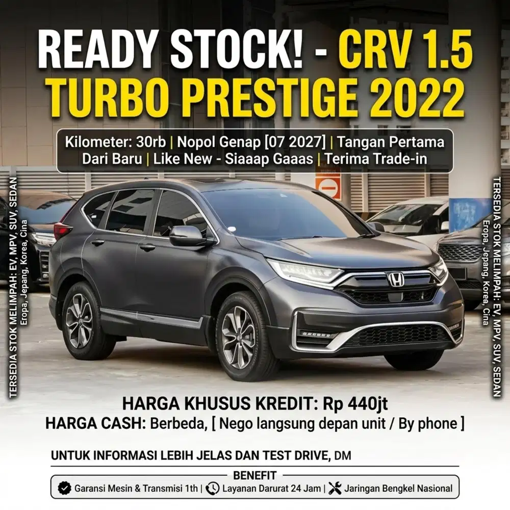 JUAL CRV 1.5 Turbo Prestige 2022 Tangan Pertama Nopol Genap