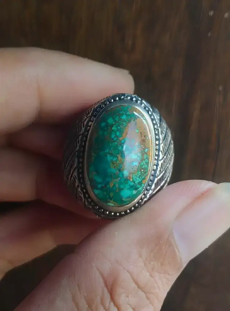 Batu cincin perak pirus persia