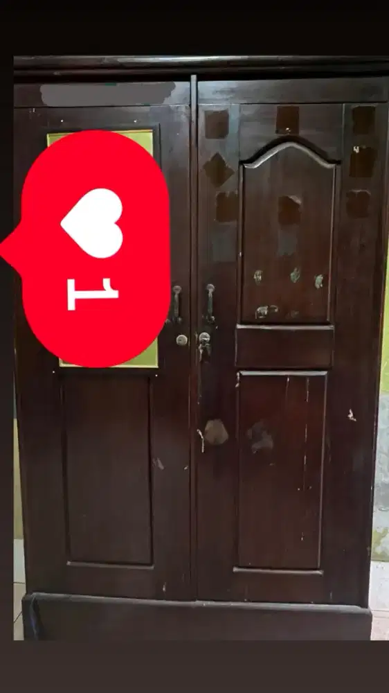 LEMARI KAYU 2 PINTU