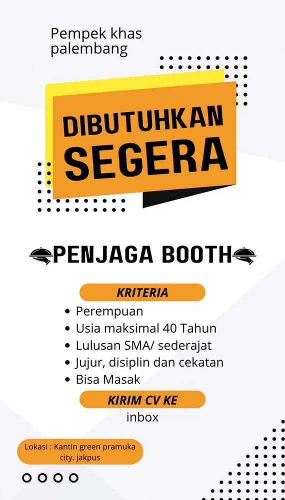 Di Cari segera karyawan