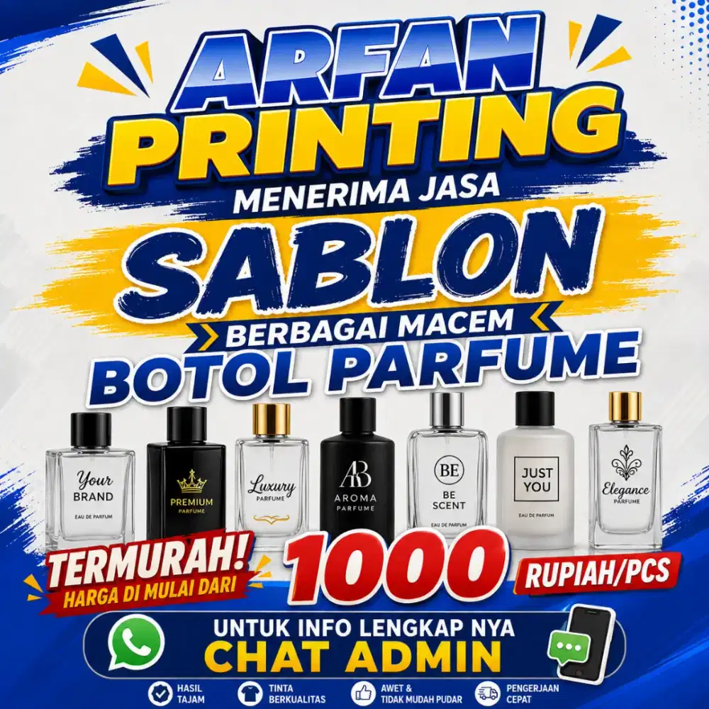Jasa sablon botol parume tumbler dan prodak promosi lain nya