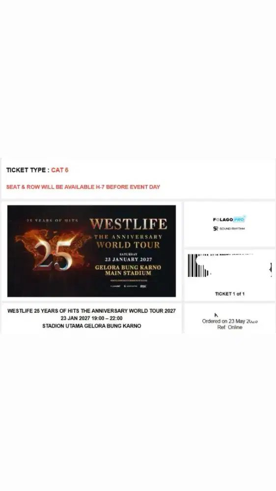 TIKET KONSER WESTLIFE