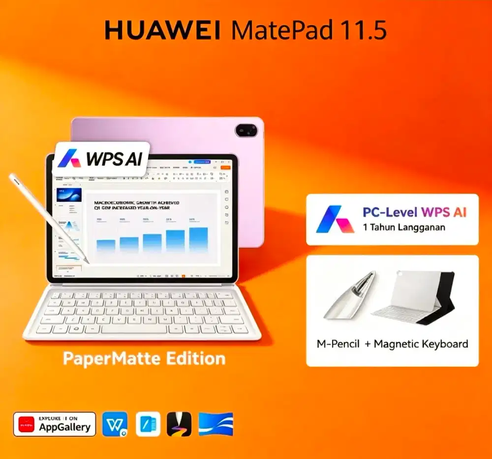 Huawei Matepad 11.5 2026 Papermatte ( include keyboard dan pensil )