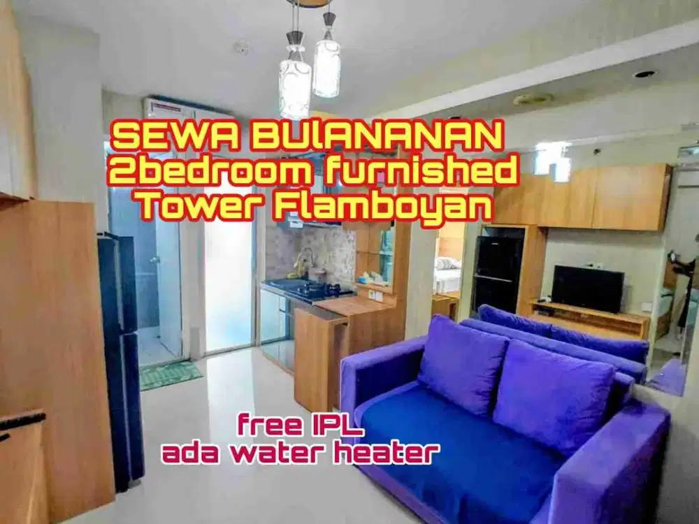 Apartemen siap huni free IPL tipe 2bedroom furnished tower Flamboyan Lt. 32 Bassura City