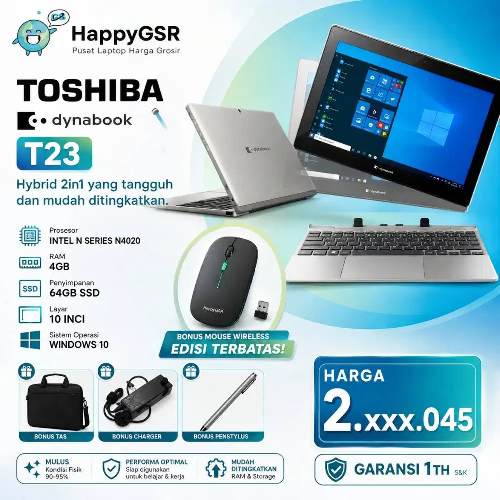 Toshiba Dynabook 2in1 | SSD | COD Jabodetabek | Garansi 1 Tahun
