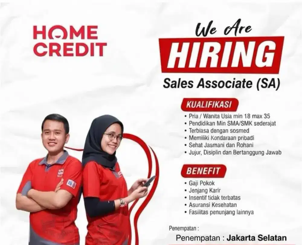 URGENT NEEDED SALES AGENT HOME CREDIT INDONESIA