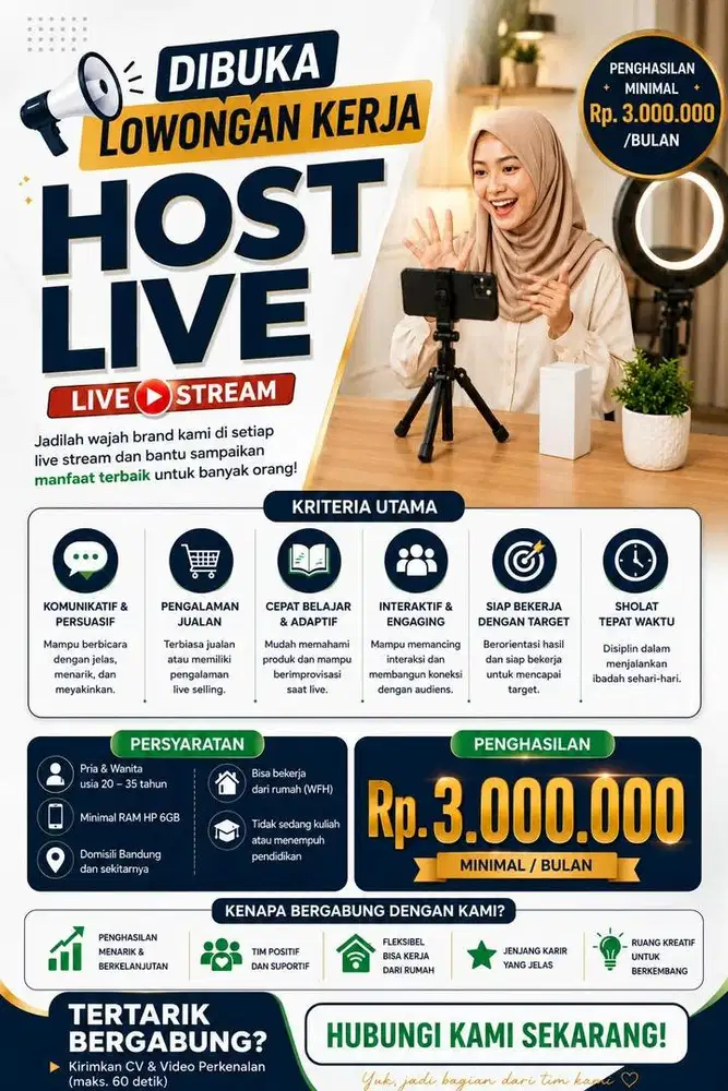 LOKER HOSTLIVE BERPENGALAMAN