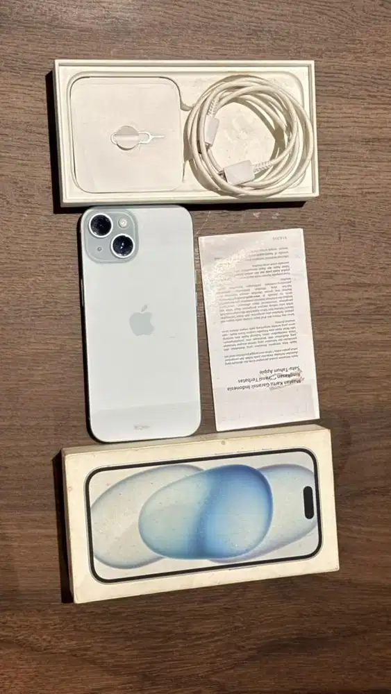 iPhone 15 Blue 128Gb BH 91% Garansi iBox resmi Fullset nominus