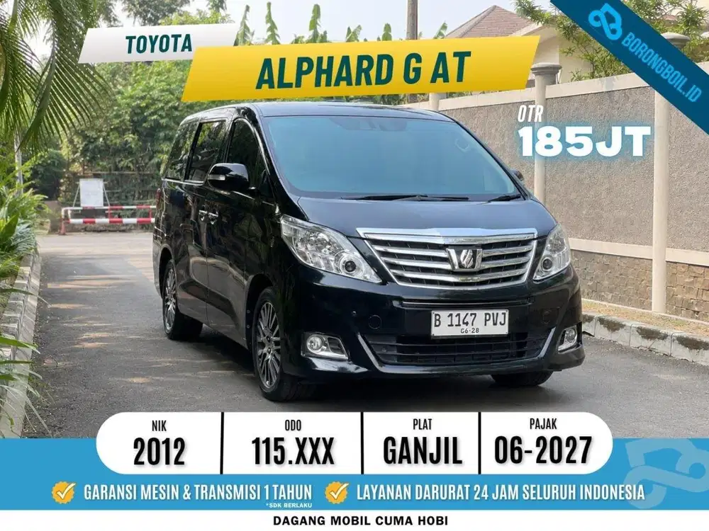 TERMURAH!!ALPHARD 2.4 G AT 2012 SIAP PAKAI