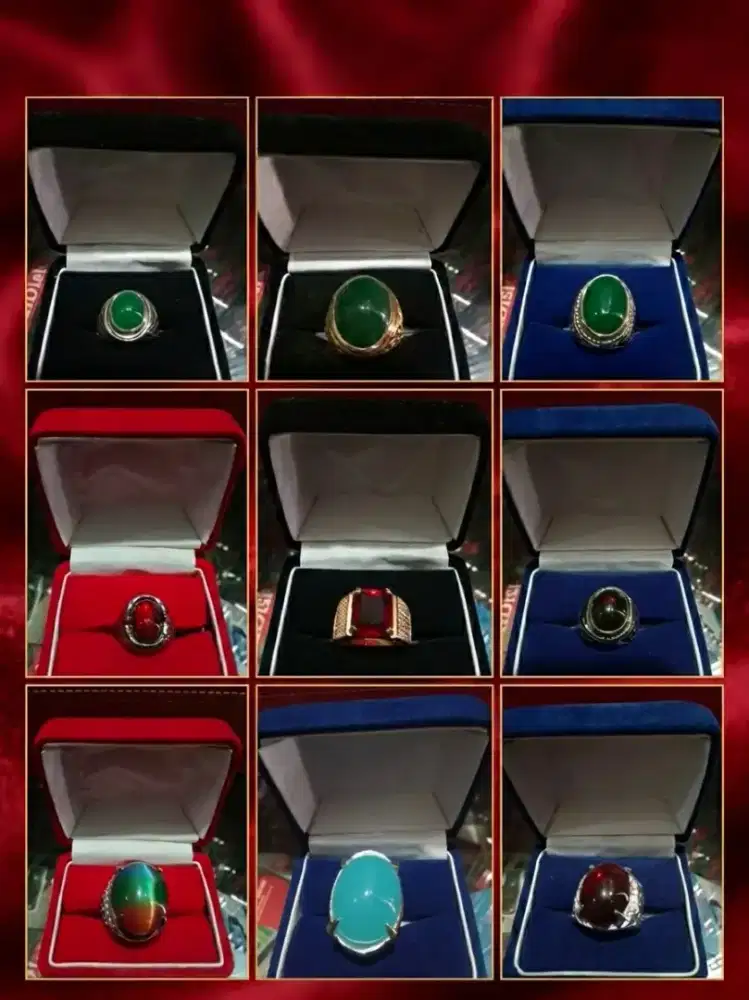 Cincin Batu Akik Permata Mewah Berbagai Model