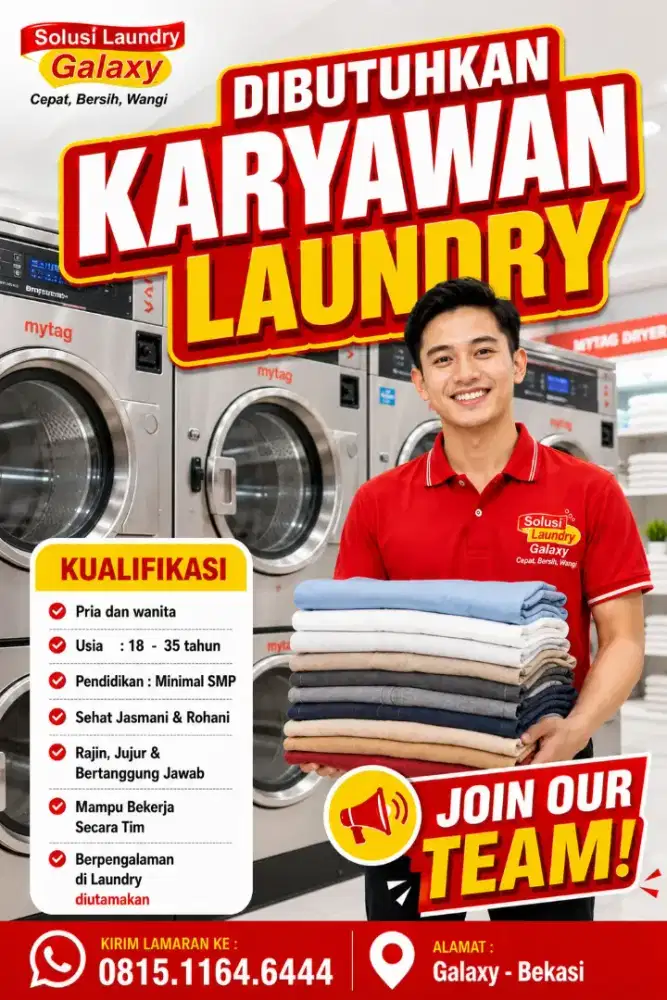 DIBUTUHKAN KARYAWAN LAUNDRY
