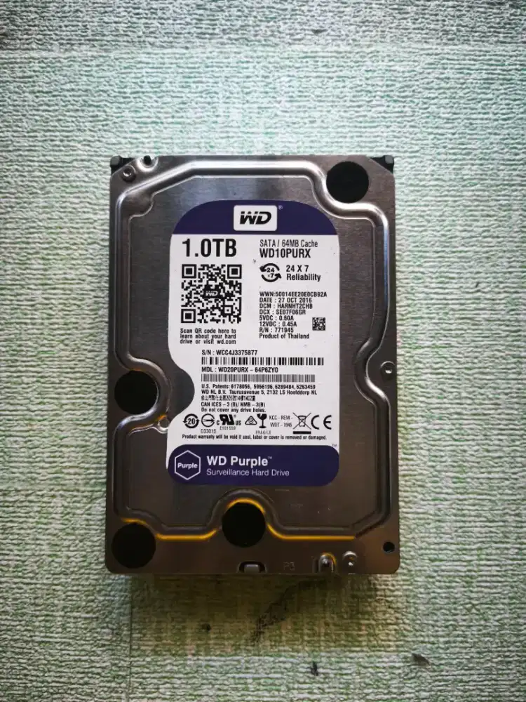 Hdd 1TB wd purpel surveilans