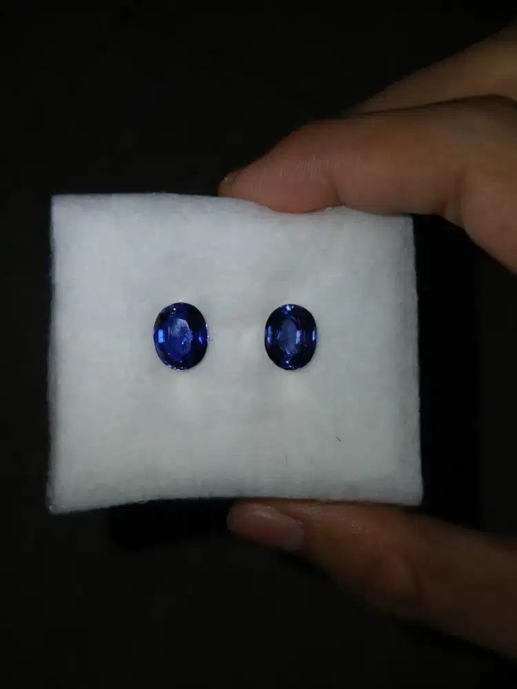 Lab grown royal blue sapphire