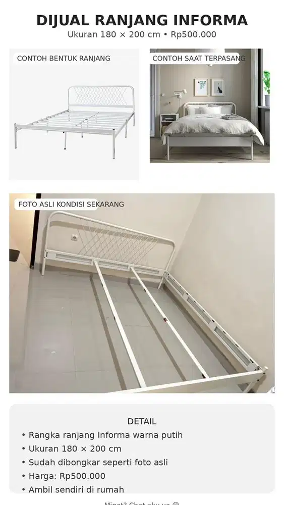 DIJUAL RANJANG Uk. 180x200