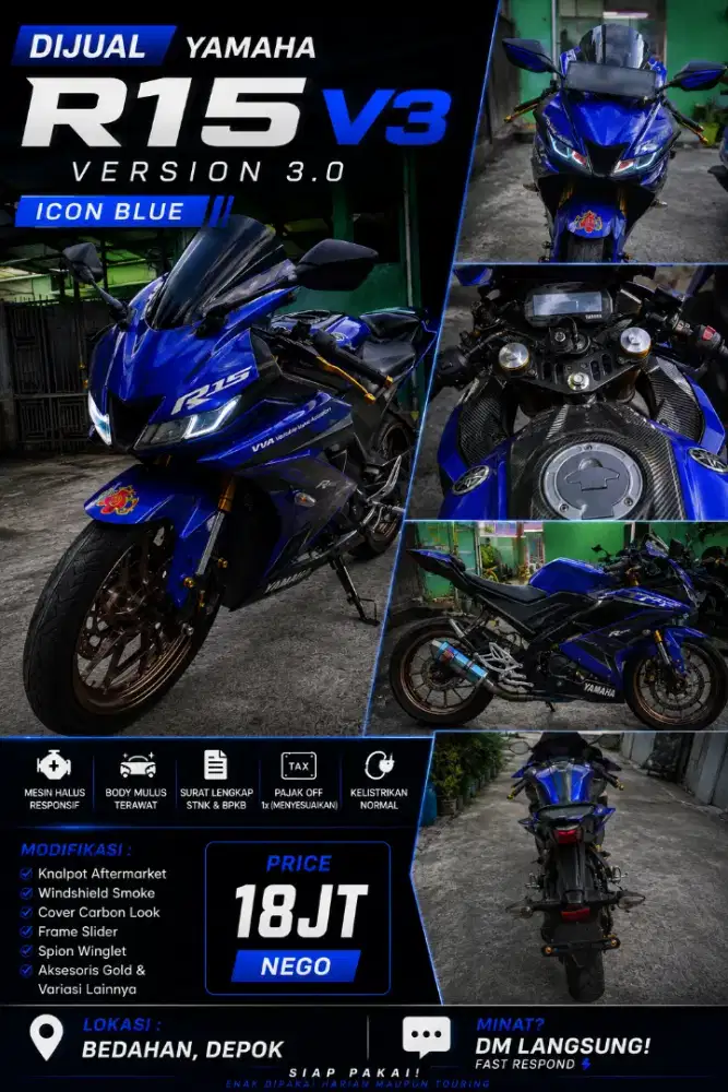 Yamaha R15 V3 Mulus