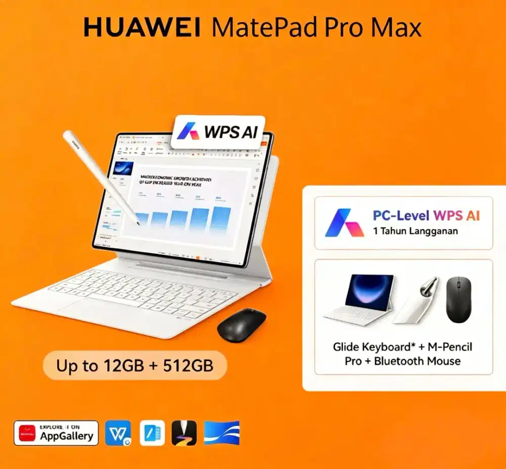 Huawei Matepad Promax 12/512 (include keyboard, mouse & pensil )