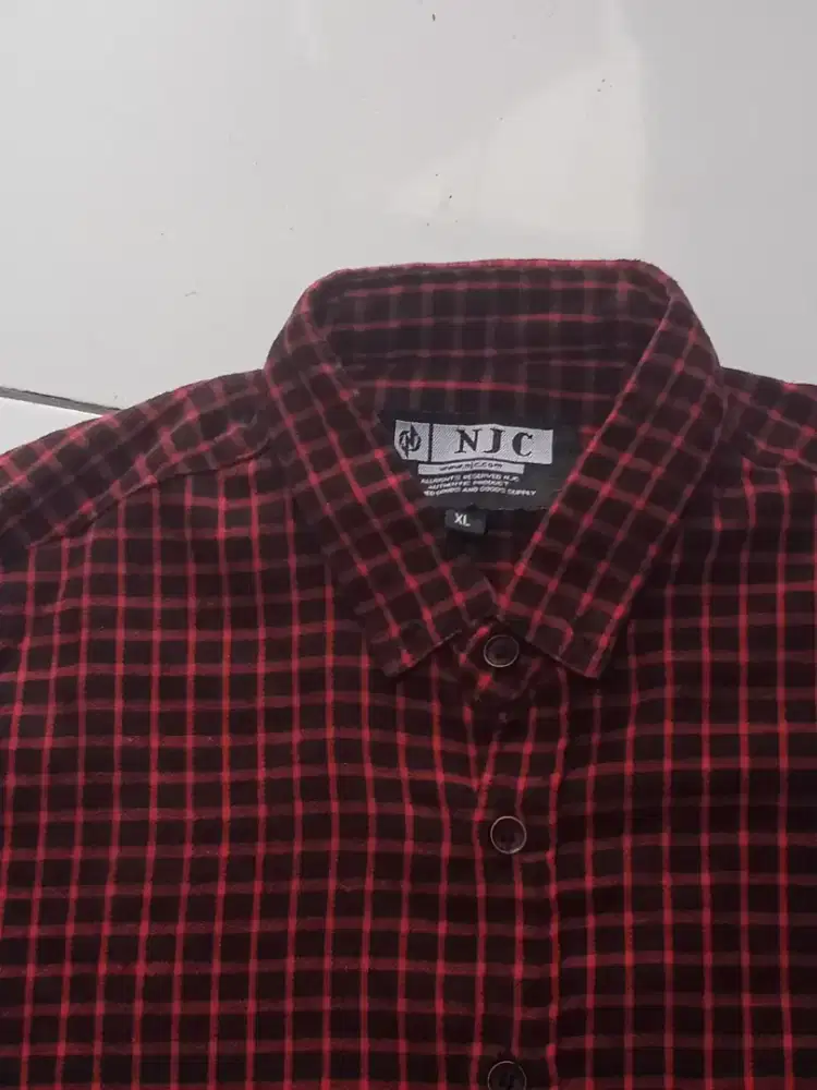 Baju XL panjang tebal flanel merah