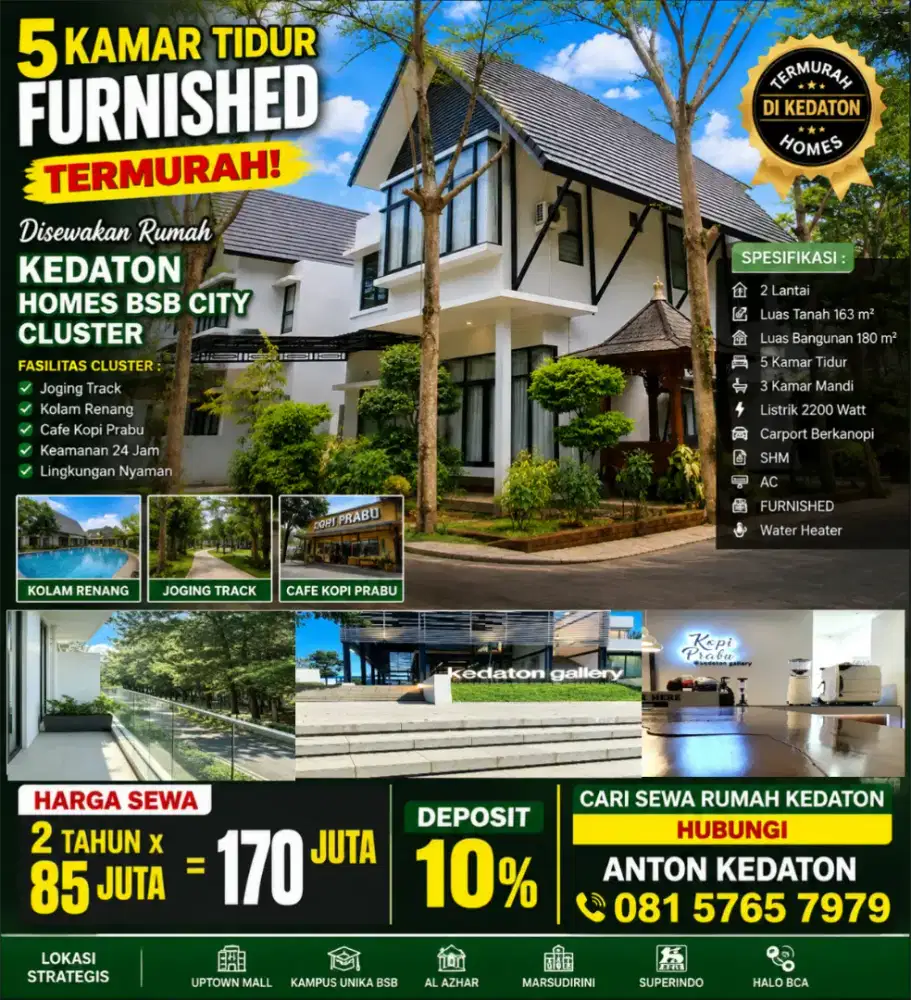 Sewa 2LT/5KT Furnished kedaton woodland bsb hilago beranda bali miles