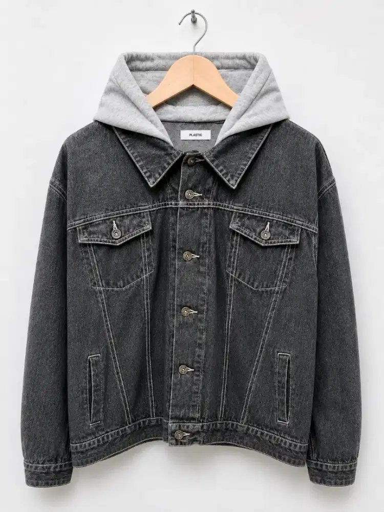 Jaket Denim Ber Hoodie