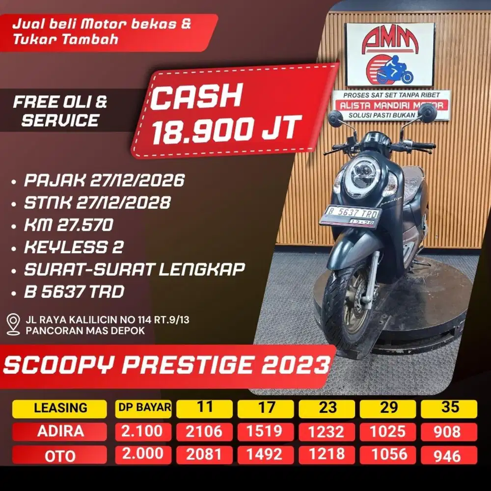 SCOOPY PRESTIGE 2023 PAJAK HIDUP REMOT 2 CASH / KREDIT ALISTA