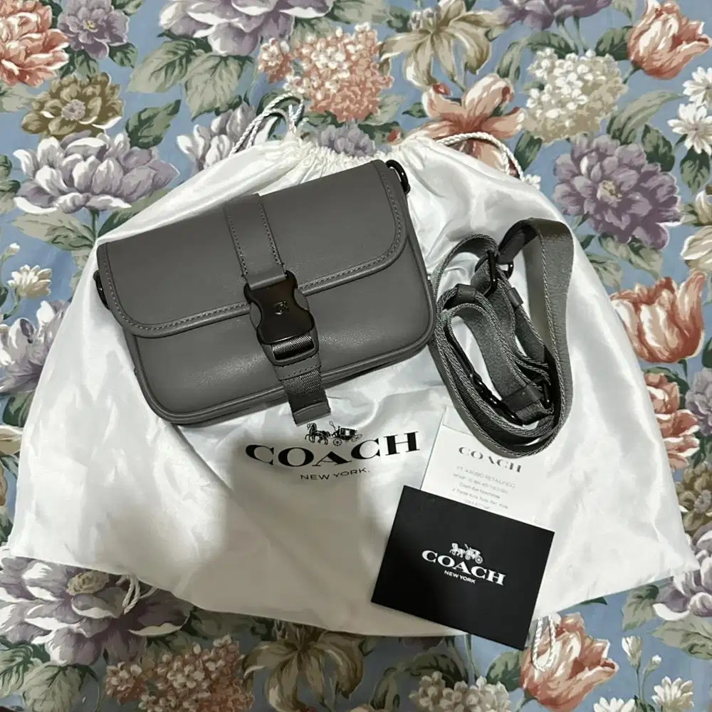 COACH League Crossbody Bag 19 Grey 100% Original
