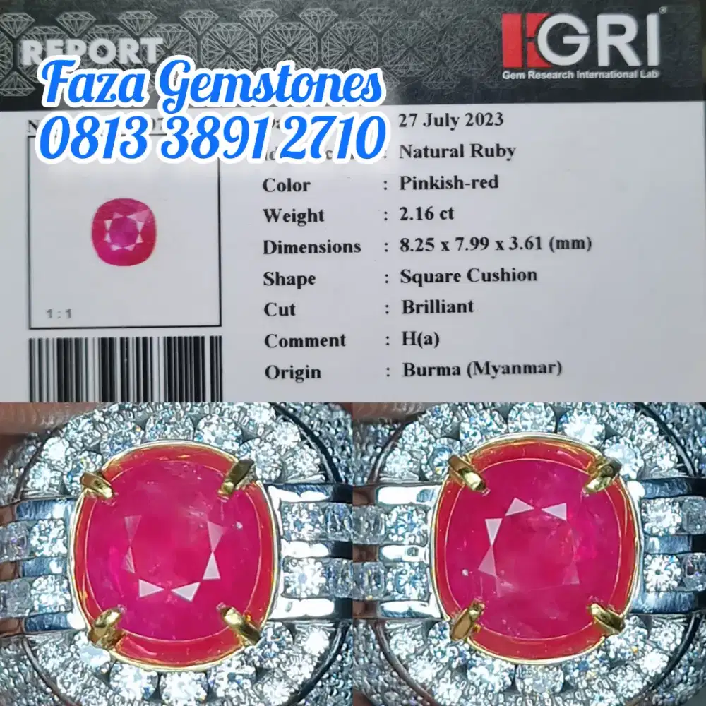 HQ Natural Ruby Burma, Real nya lebih Christal & bagus warnanya
