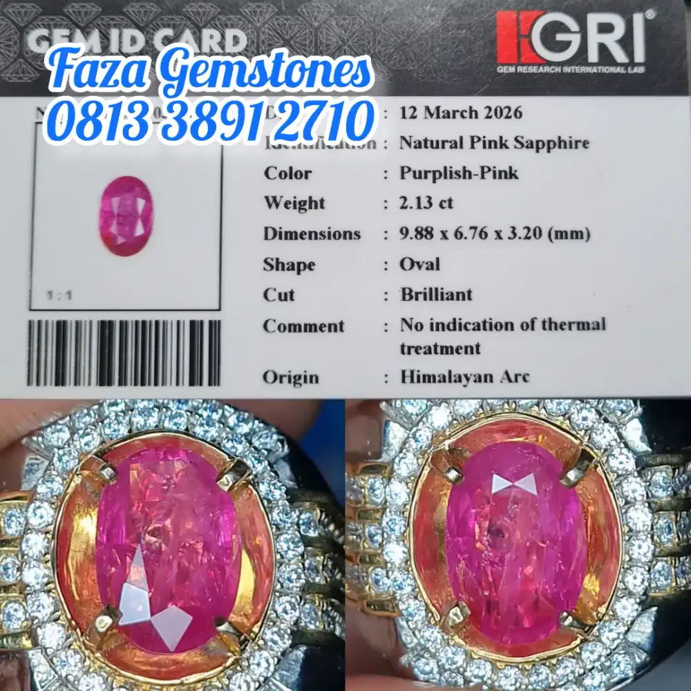 Rare, Jarang ada, No Heated Pink Sapphire Himalayan Arc