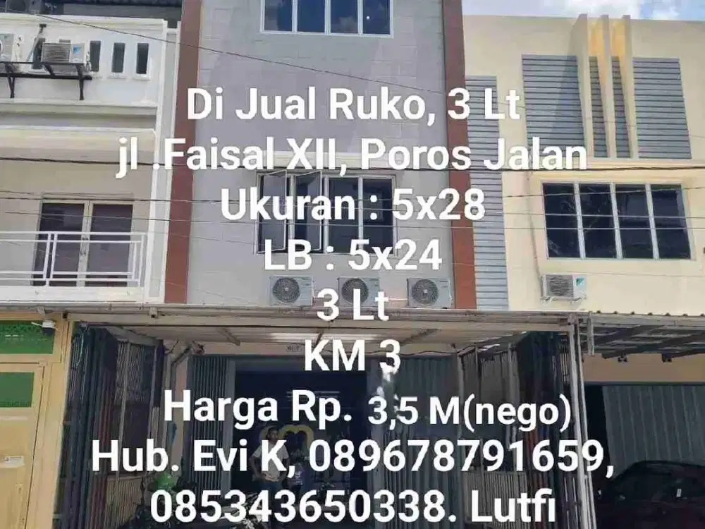 Di Sewakan Ruko 3 lt, Jl.Faisal XII, Mks, dkt jl.Pettarani