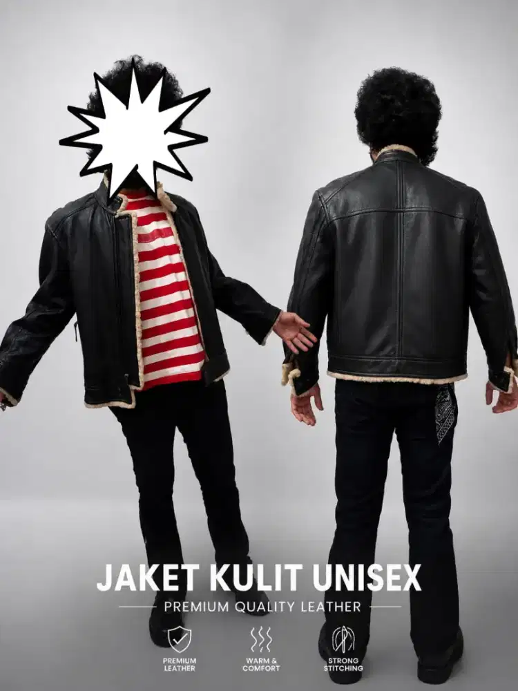 Jaket kulit bulu domba original