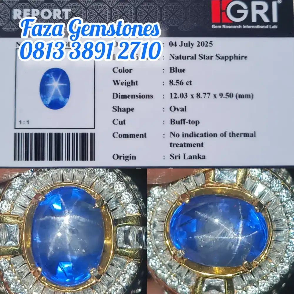 HQ, Star Blue Sapphire Srilanka NH, Star mayung, ngristal, ngair