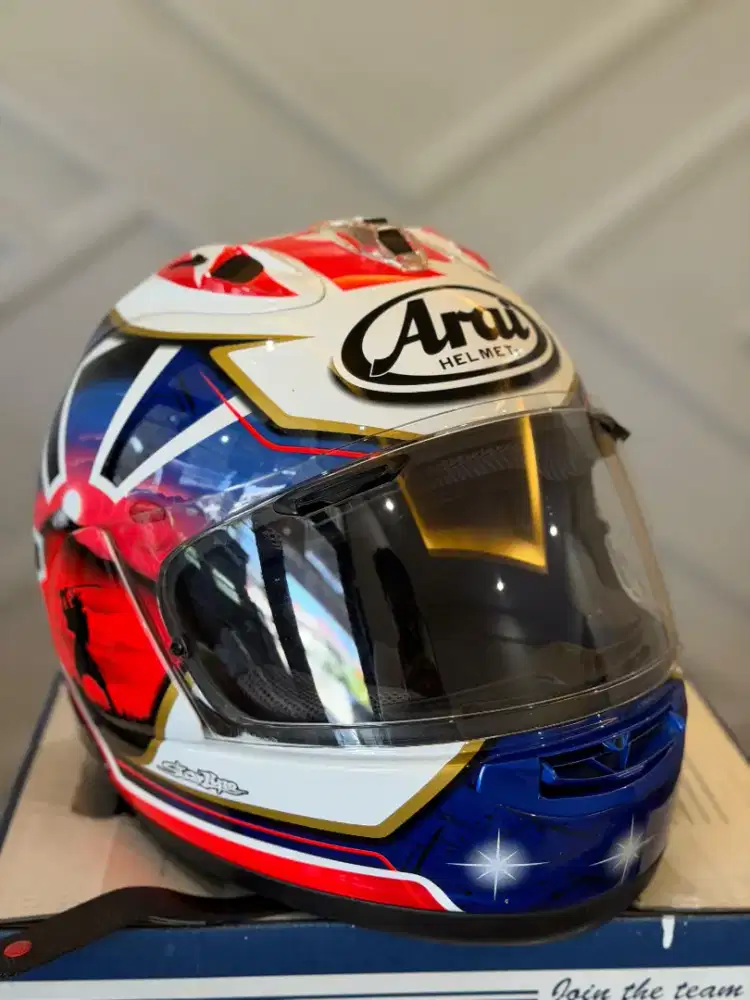 Helm Arai Original RX7X Samurai Dani Pedrosa Series + Cardo EDGE