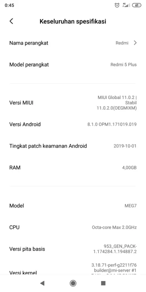 Xiaomi redmi 5 plus ram 4/64