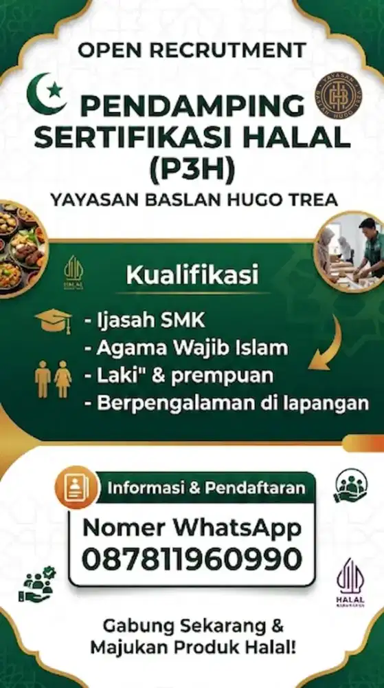 Loker pendamping sertifikasi halal
