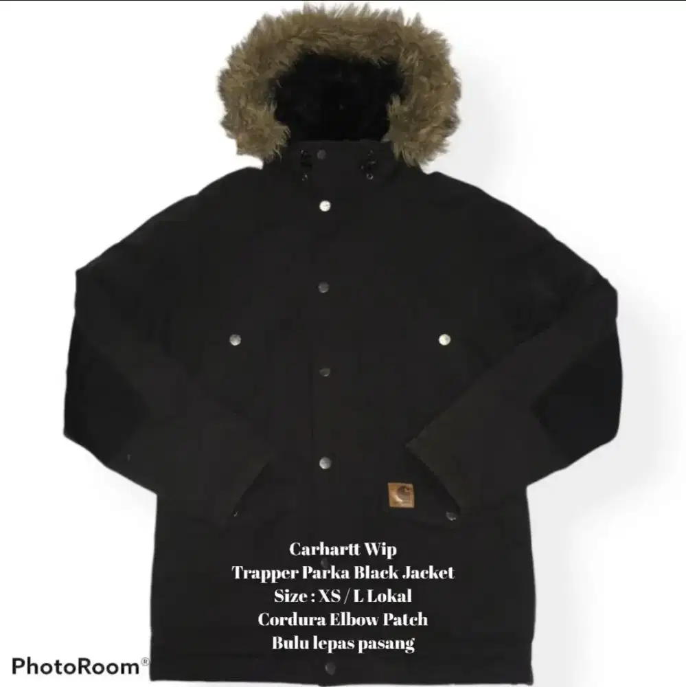 CARHARTT WIP TRAPPER PARKA JACKET BLACK