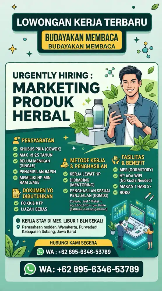 Di cari partner kerja yang sama sama mau sukses bareng