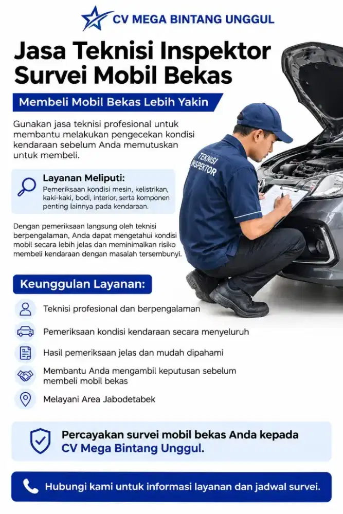 Jasa Inspeksi dan Survei Mobil Bekas Teknisi Profesional