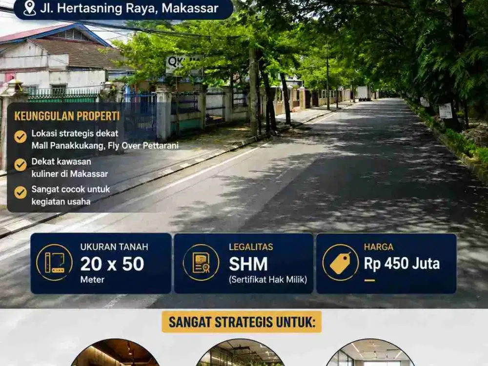 Rumah jl Hertasning Makassar 1000 MTR dekat pettarani panakukang