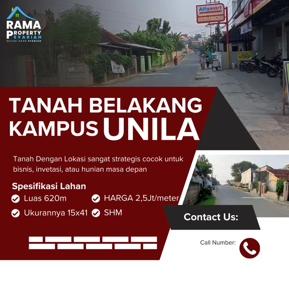 INVESTASI TANAH 620 M² AREA KAMPUS UNILA – SHM!