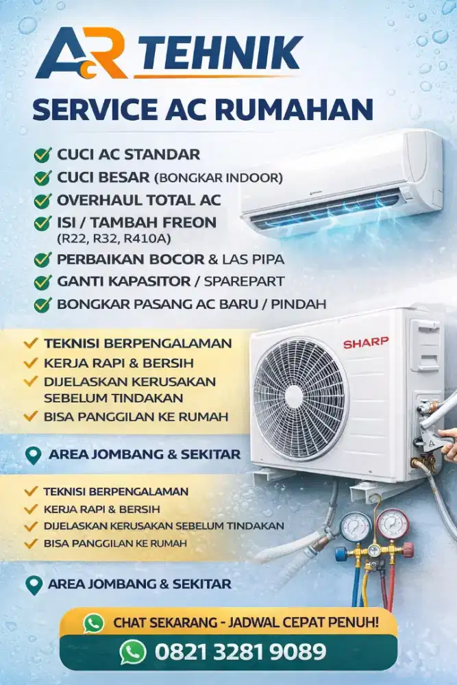 AR TEHNIK – Service AC Cuci AC Bongkar Pasang AC Jombang Panggilan