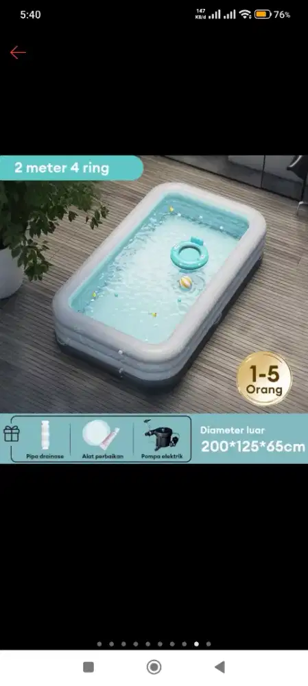 Kolam Renang Portable 200cm 4ring