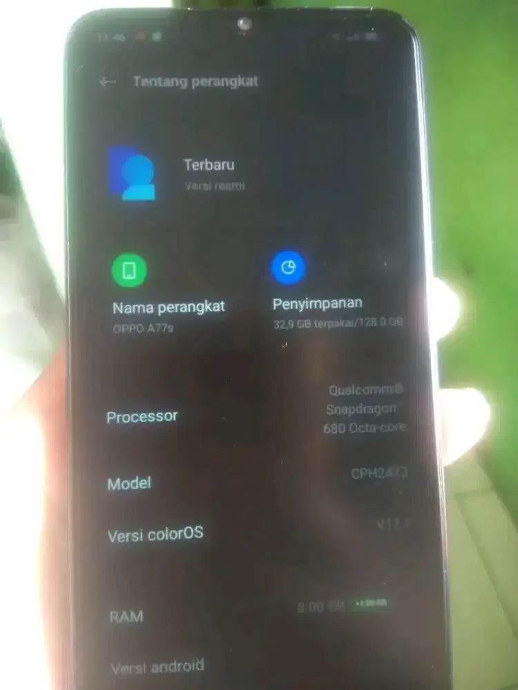 jyal aja hp oppo a77s ram 8/128 kondisi mulus nomin