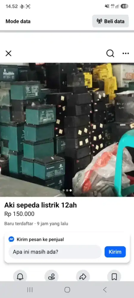 Aki bekas soak mati