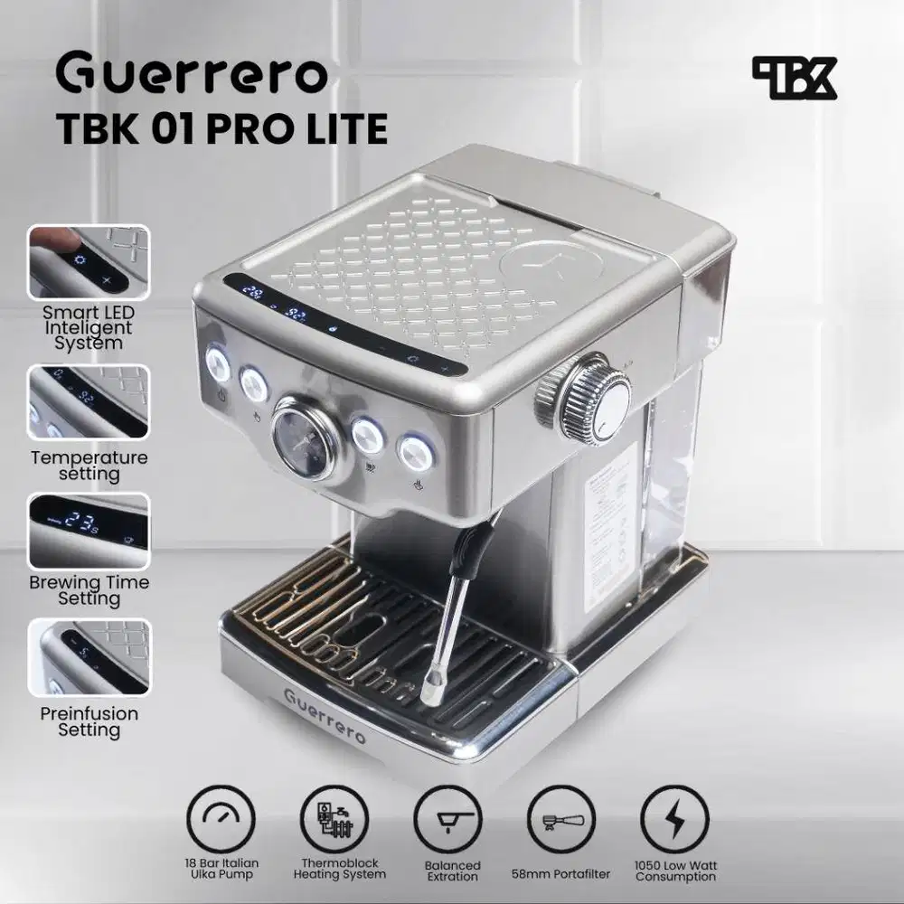 COD Medan 1050 Watt MESIN KOPI ESPRESSO - MACHINE GUERRERO TBK01 Pro
