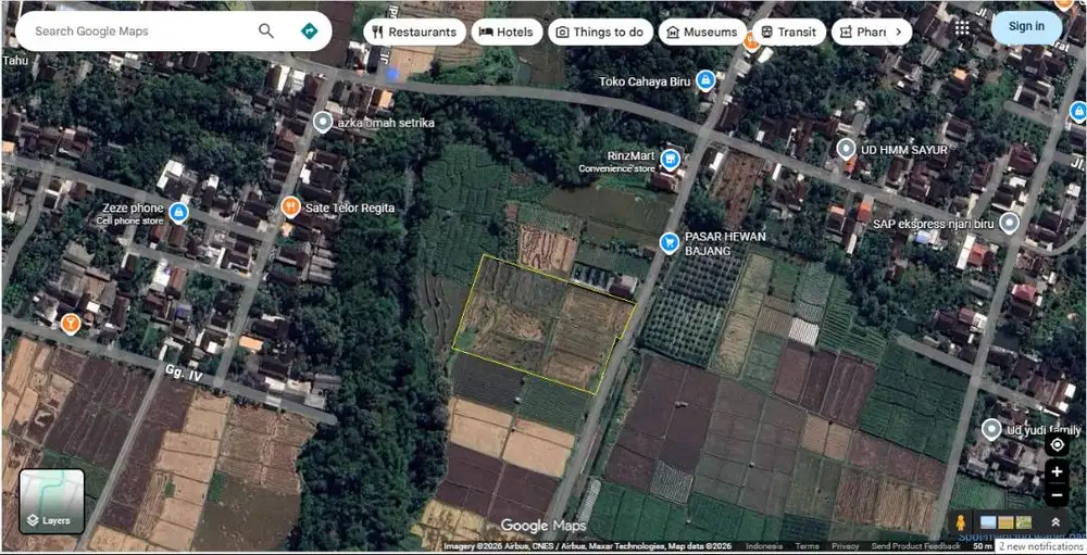 Sawah pinggir jalan desa 534 Ru 7470 m2