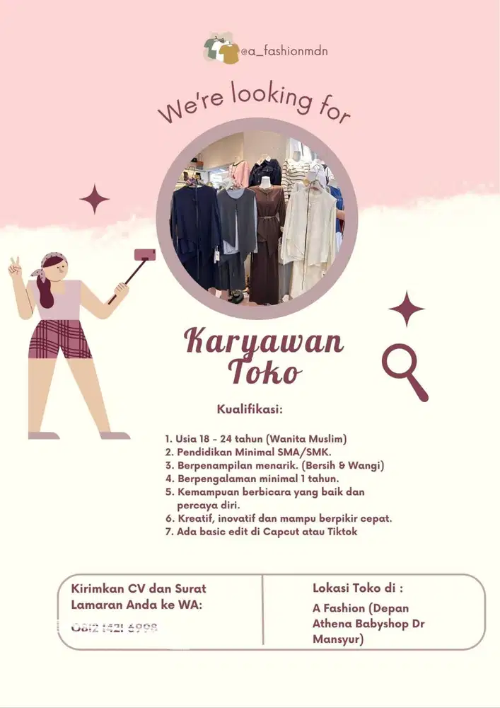 Urgent!! Karyawan Toko Baju
