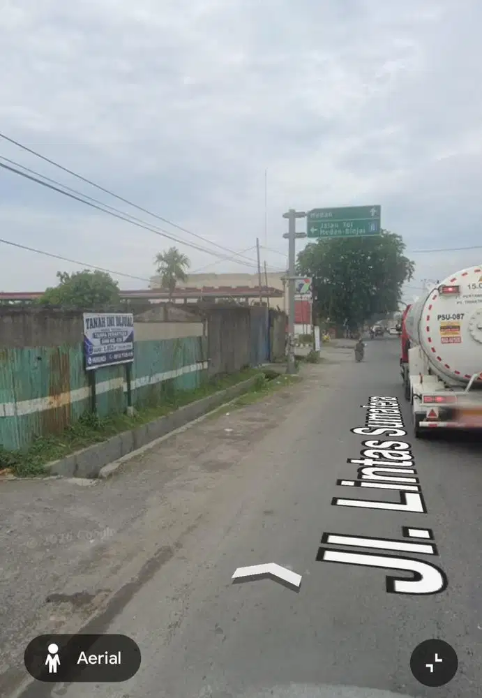 Tanah kosong luas 1853 m2 di pinggir jalan besar Medan-Binjai