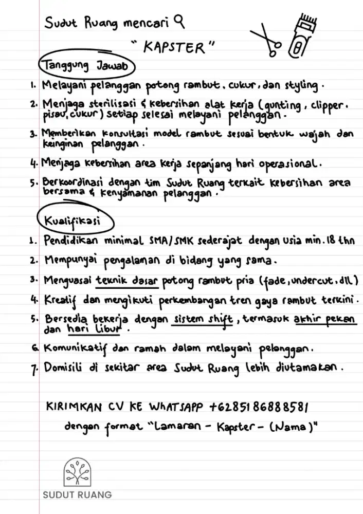 Sudut Ruang Mencari Barberman / Tukang Cukur Pria