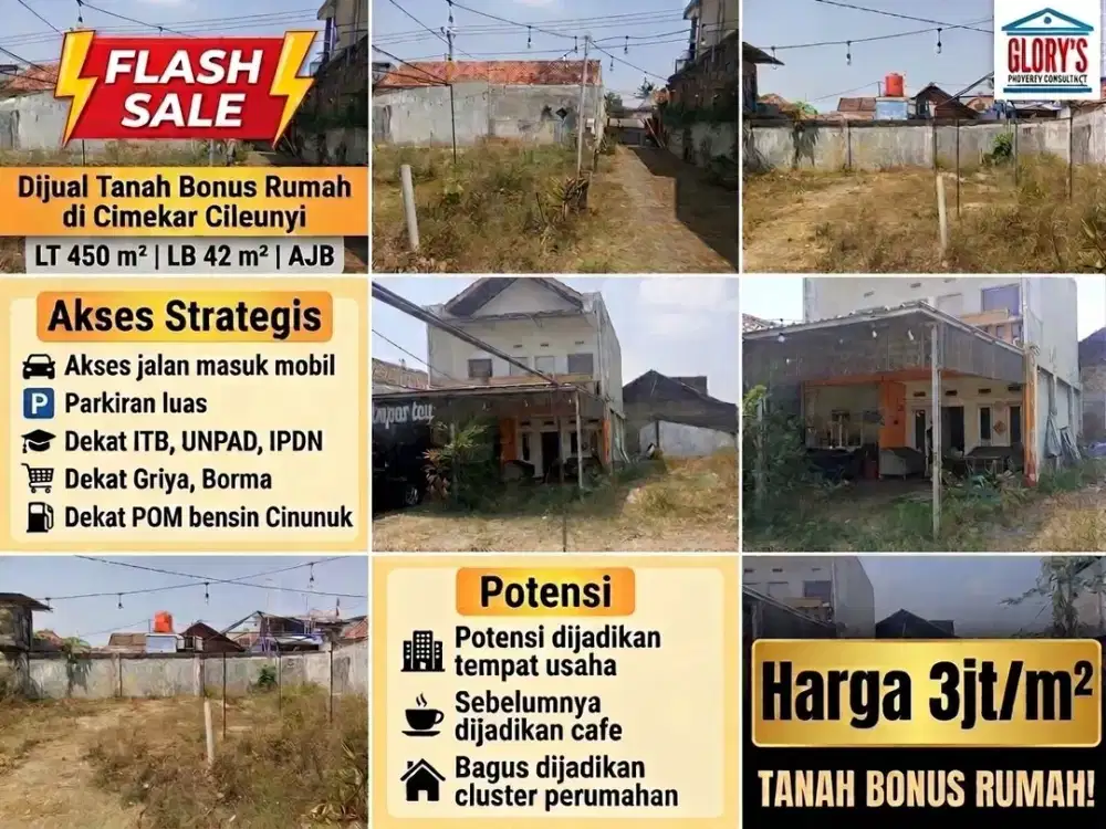 Dijual Tanah Bonus Rumah di Cimekar Cileunyi Bandung
